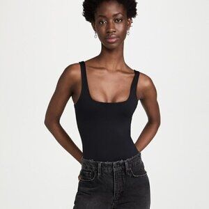 NWT Good American Black Scoop Neck Bodysuit - Size 5 (XXL)